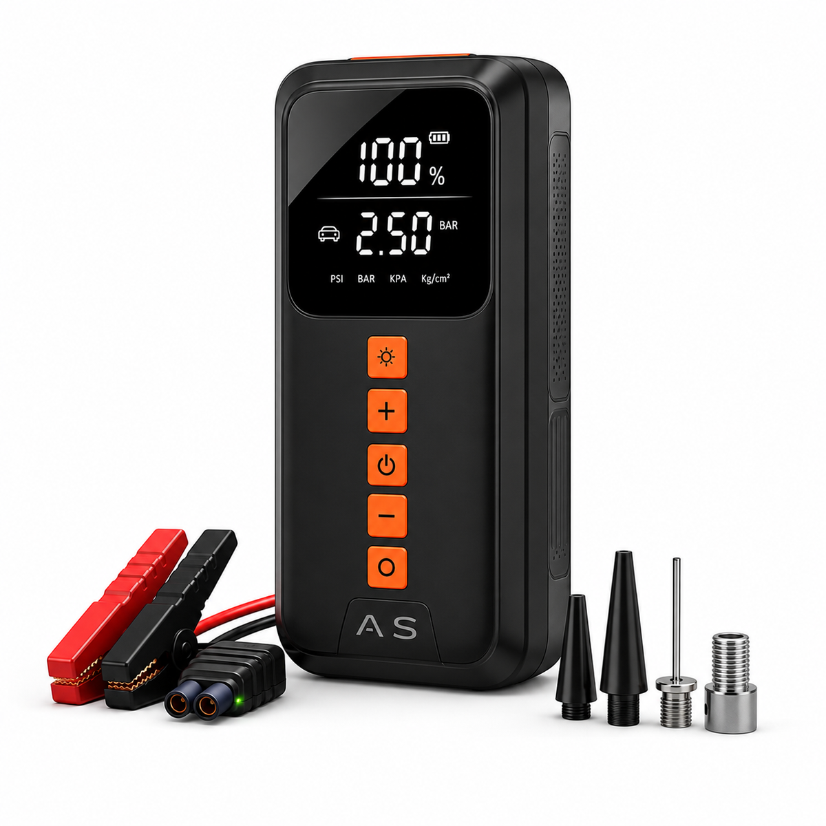 Arrancador de Batería 4 en 1 con Compresor de Aire y Power Bank